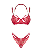 Set di lingerie rosso con catene dorate