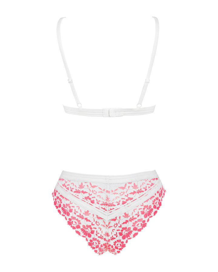 Set di lingerie rosa in pizzo