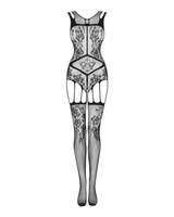 Bodystocking with floral pattern