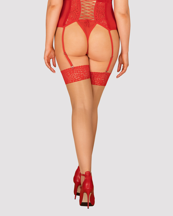 Calze sexy con pizzo rosso