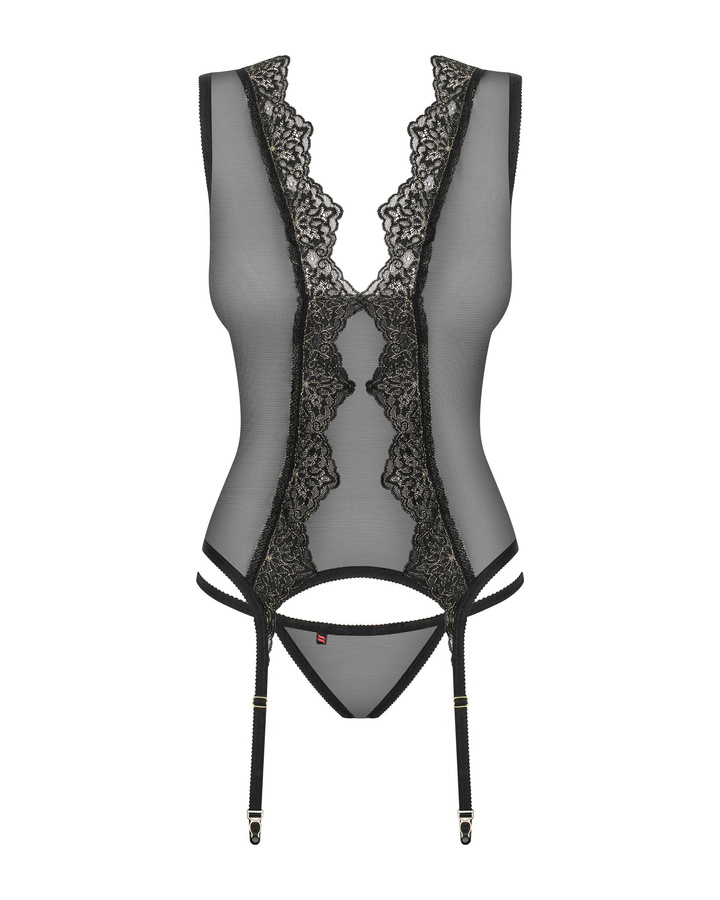 See-throguh corset & thong