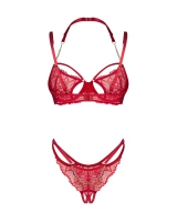 Set di lingerie rosso con catene dorate