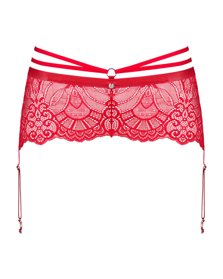 Lacy, red garter belt