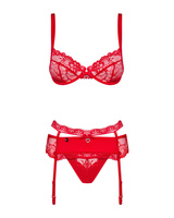 Set rosso con cintura con giarrettiera