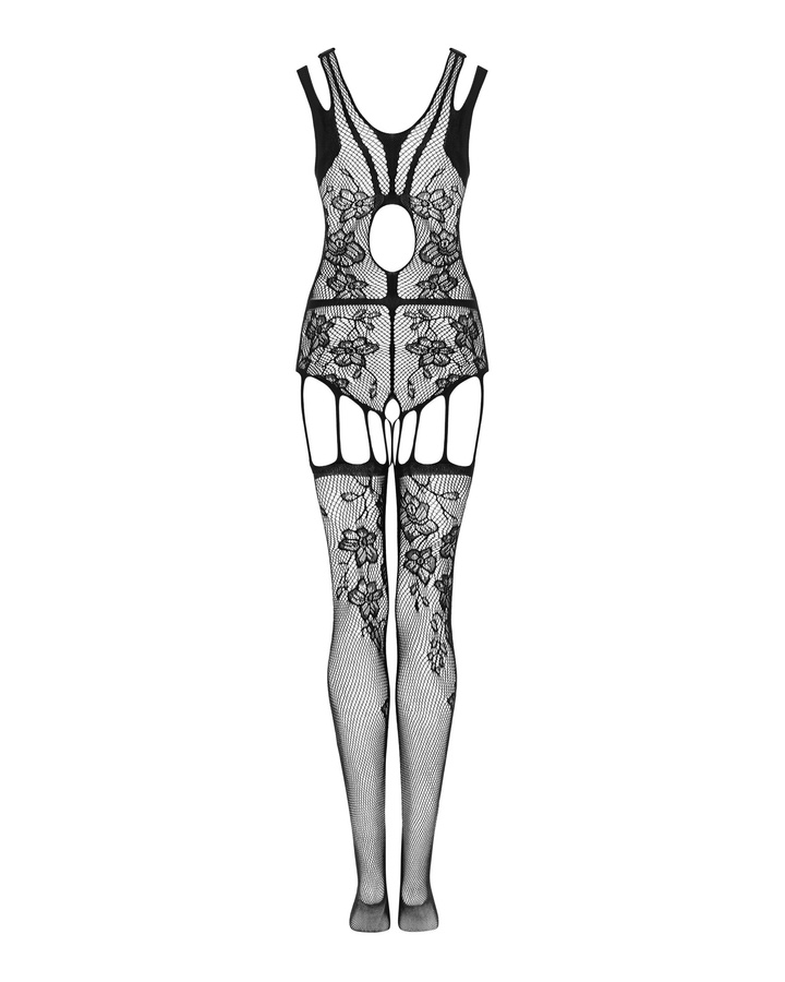 Bodystocking with floral pattern