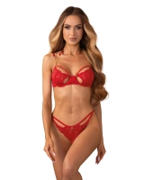 Set di lingerie rosso con catene dorate