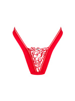 Red high-waisted thong