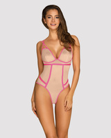 Completo erotico lucido, beige