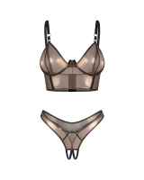 Shimmer top & crotchless thong