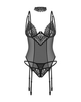 Black corset, thong & choker