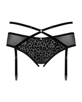 Black, crotchless garter belt