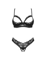 Set: cupless bra & crotchless thong