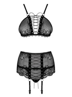 Set nero seducente con reggicalze
