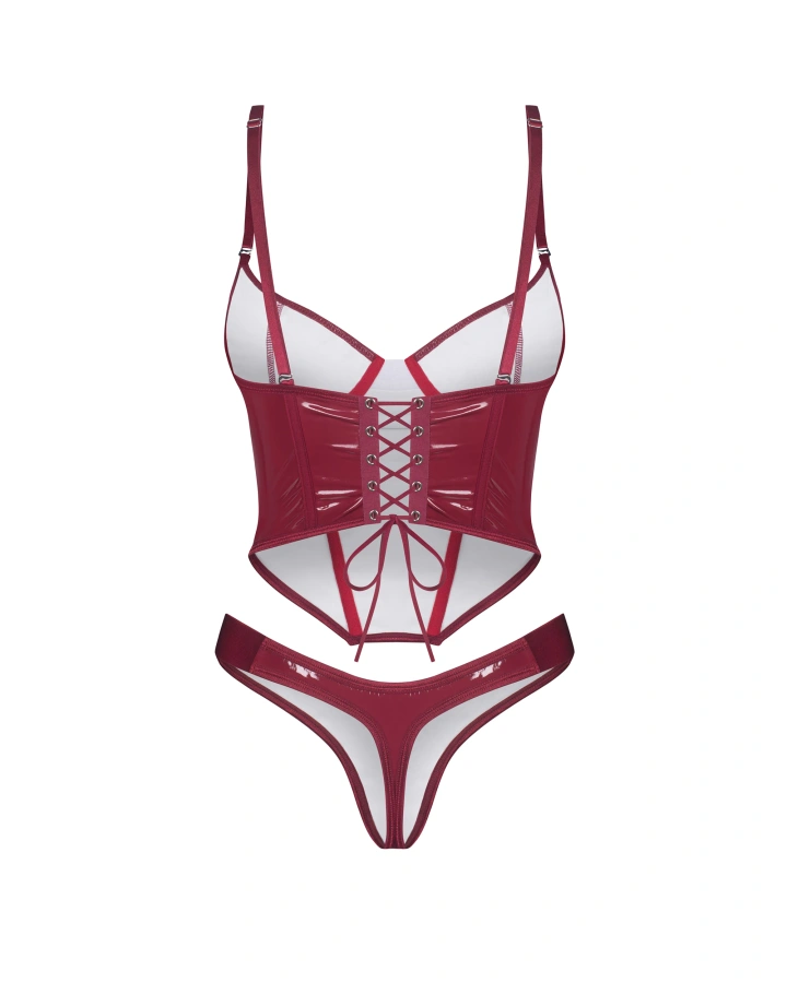 Corsetto con allacciatura nera e perizoma