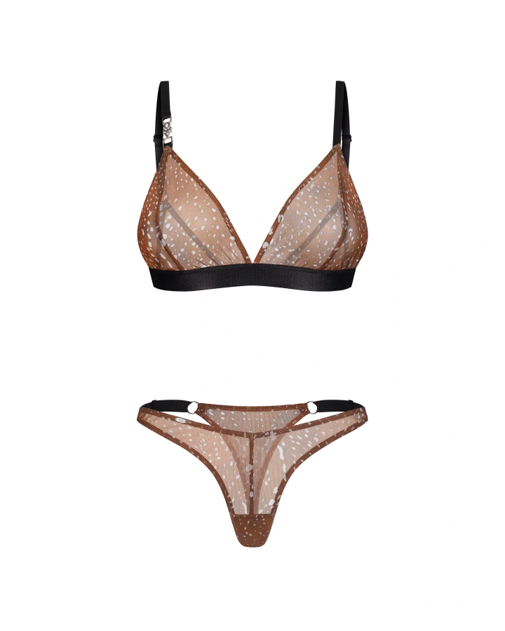 Leopard-print lingerie set