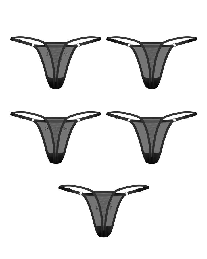 Set of 5 thongs with inscriptions