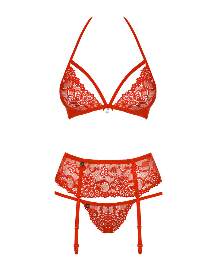 Set rosso in pizzo