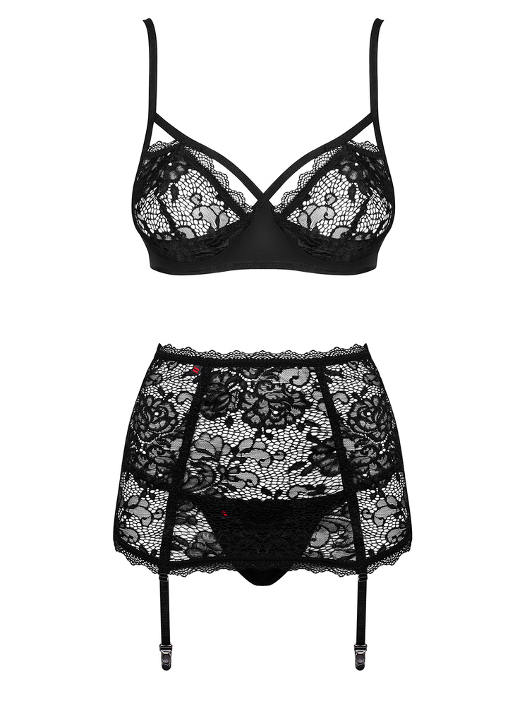 Lace set with garter belt