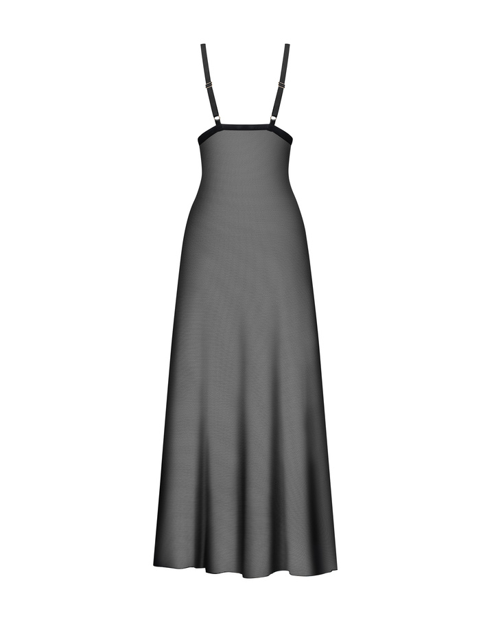 Long chemise with side slit & thong