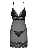 See-through chemise with lace