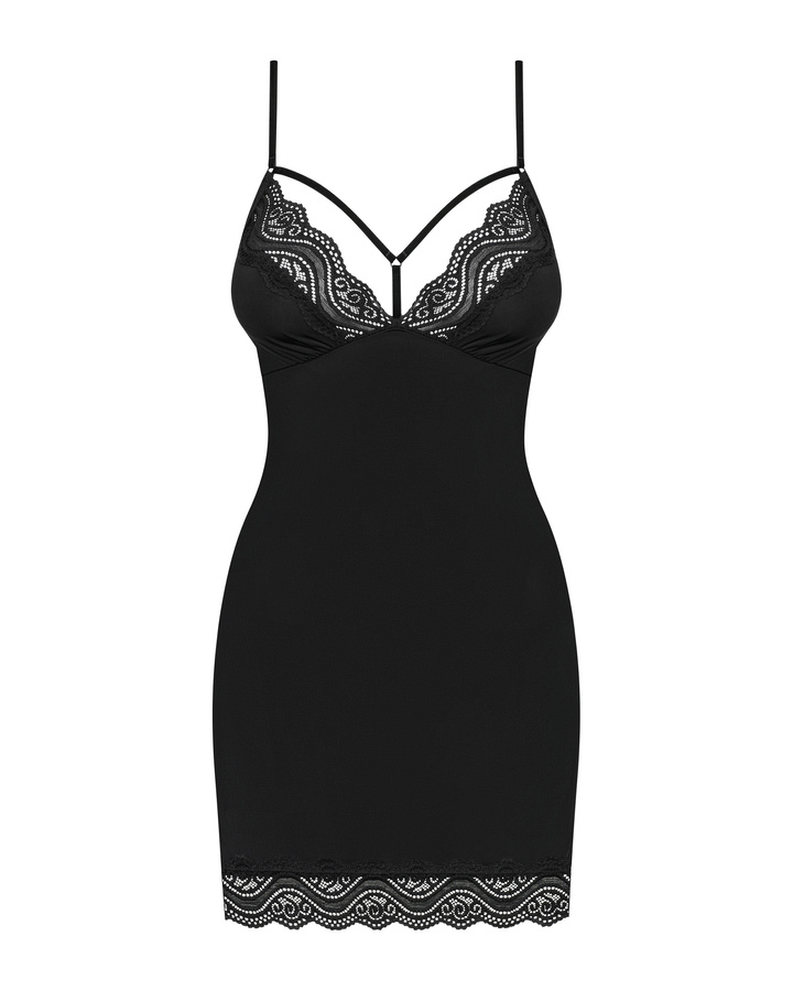 Chemise nero con perizoma