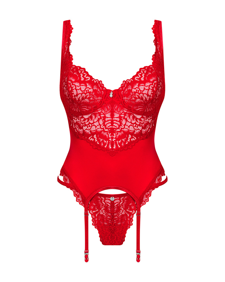 Corsetto rosso con pizzo