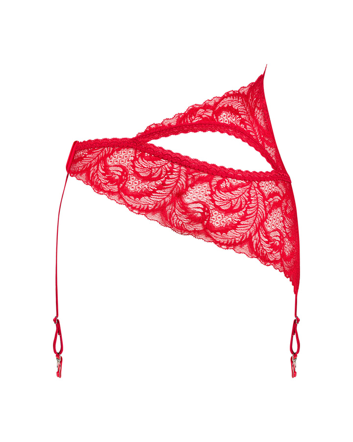 Red, lacy garter belt