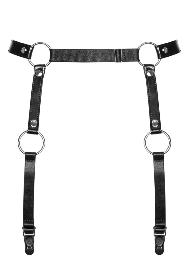 Black harness garter belt