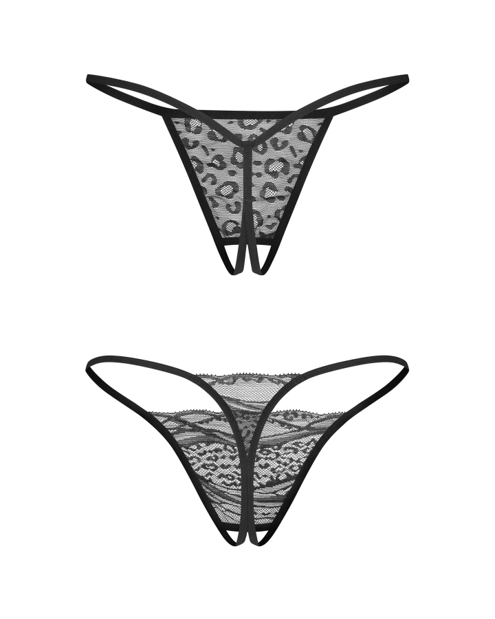 2-pack thong with open crotch