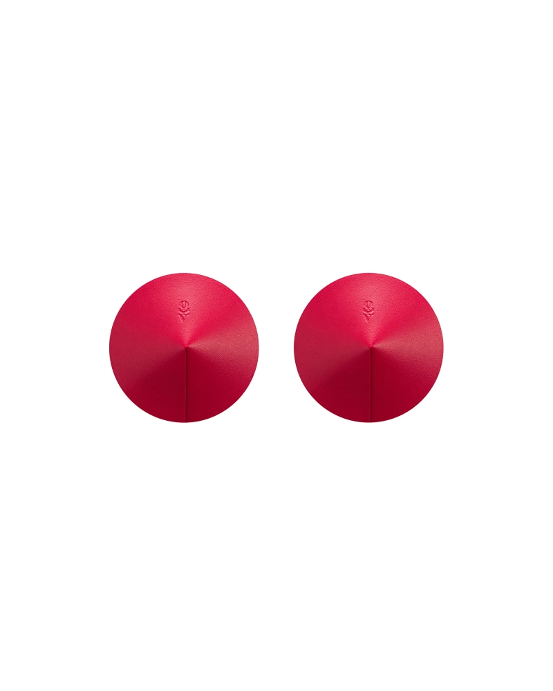 Red natural leather nipple covers