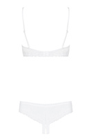 Set di lingerie in pizzo: reggiseno a mezza coppa con ferretto e tanga senza cavallo