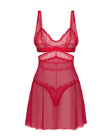 Red babydoll and thong