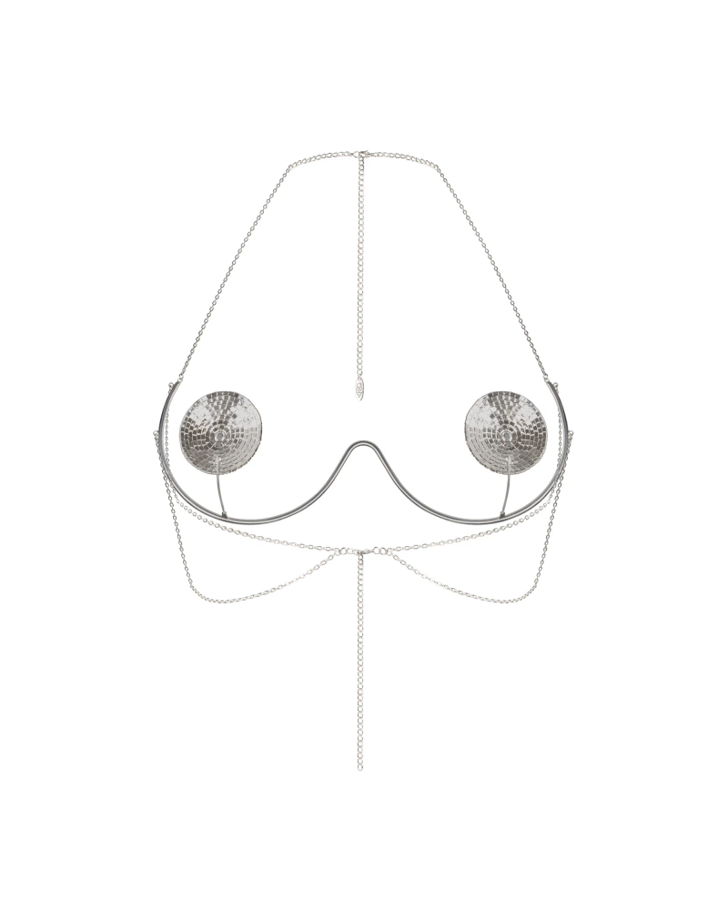 Jewelry bra with nipple covers