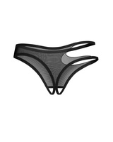 Crotchless thong with cutout