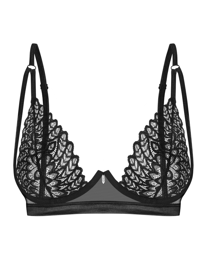 Black bra with underwired cups