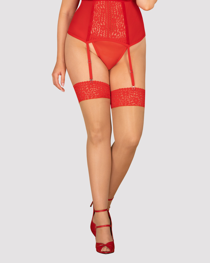 Calze sexy con pizzo rosso