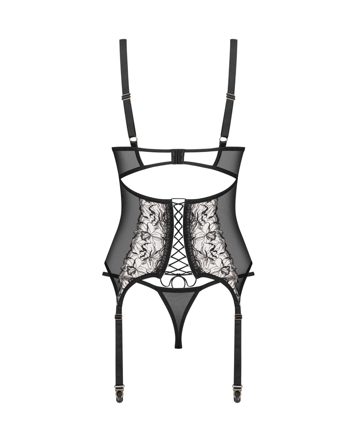 Corset adorned with floral embroidery