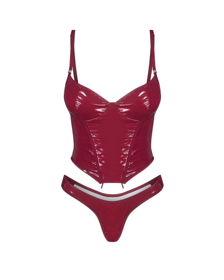 Corsetto con allacciatura nera e perizoma