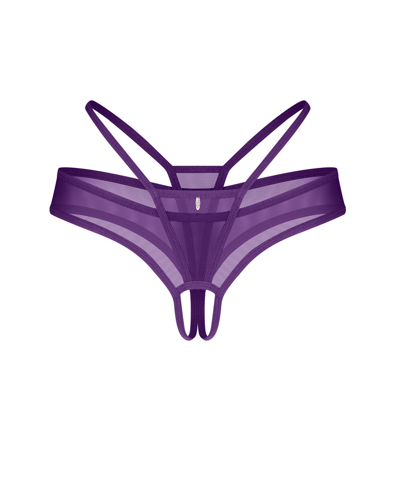 Violet thong with open crotch