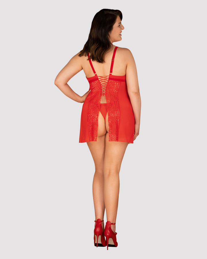 Red chemise with lacing