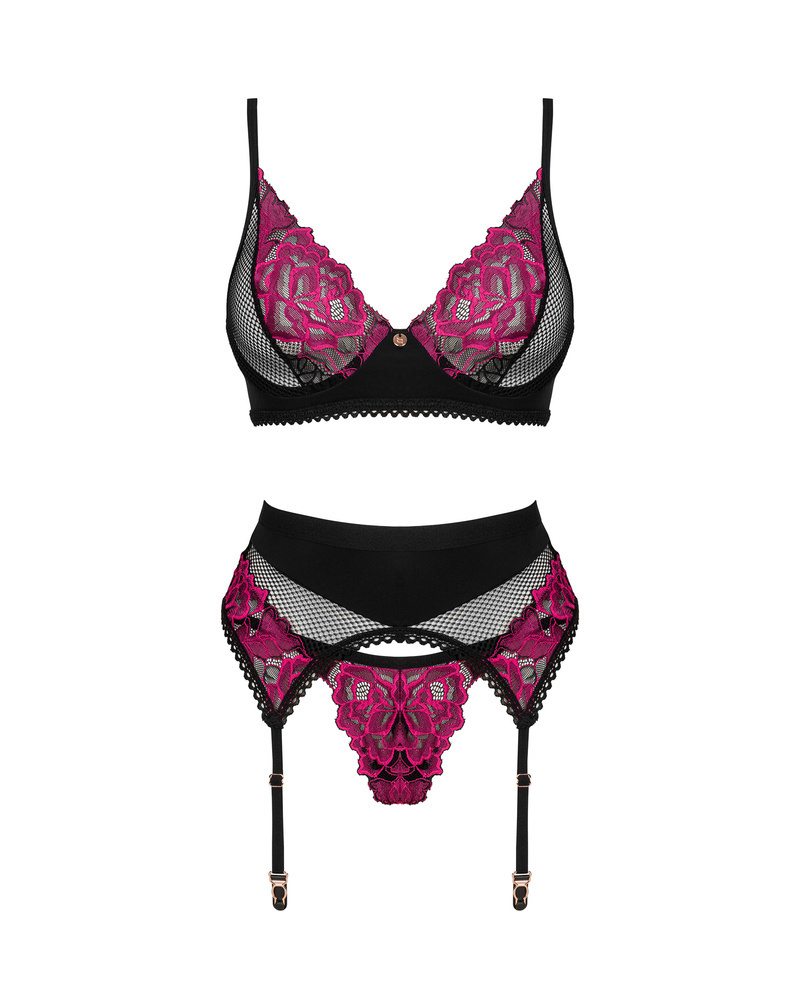 Set with rose embroidery