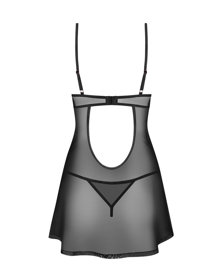 Black chemise with cut on the back