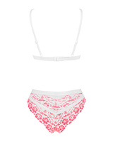 Set di lingerie rosa in pizzo