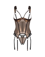 Shimmer cupless corset & crotchless thong