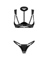 Black set: bra with choker & thong
