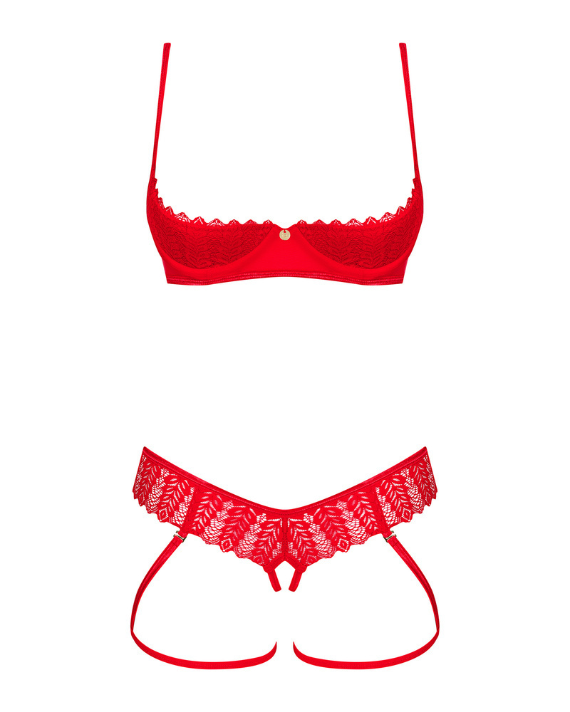 Set: reggiseno senza coppe e perizoma aperto sul cavallo