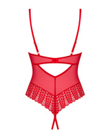 Red crotchless & cupless teddy