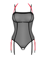 See-through teddy with open crotch