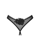 Black thong with open crotch