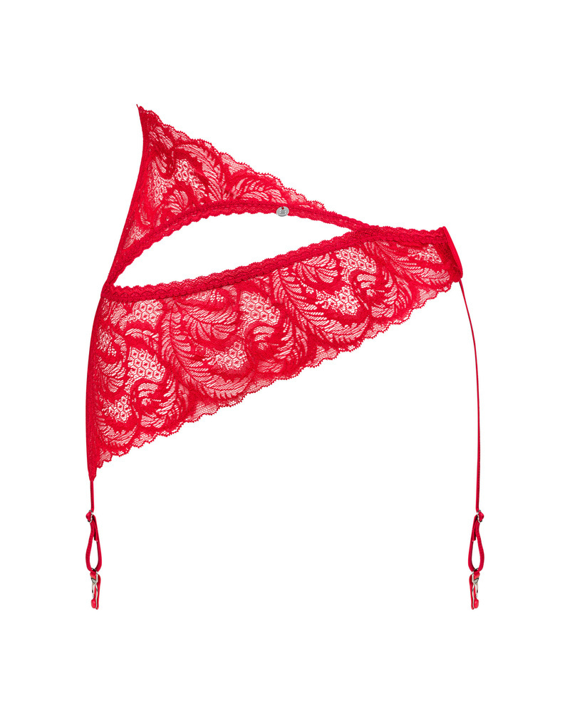 Red, lacy garter belt